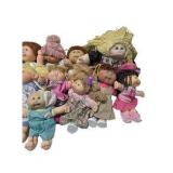 Large Lot Vintage Cabbage Patch Kids Style Dolls, Mattel Hasbro Xavier Roberts, Assorted Cloth Dolls