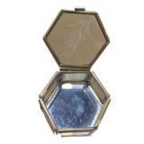 Lot of 3 Vintage-Style Brass Tone Glass Trinket Jewelry Boxes Etched Floral Leaf