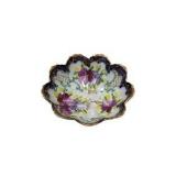 Japanese Blue Floral Bowls, Hand Painted Footed Dish & Porcelain Spoon Lot