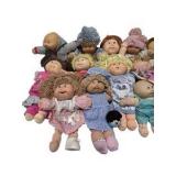 Large Lot Vintage Cabbage Patch Kids Style Dolls, Mattel Hasbro Xavier Roberts, Assorted Cloth Dolls
