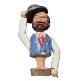 Vintage Hand Carved Wood Folk Art Figure Lot With Bottle Opener, Corkscrew, Barrel Holder and Picks