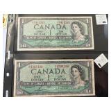 1954 Canada $1 Dollar Bills
