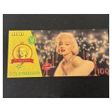 24K Gold Foil $100 Dollar Note Marilyn Monroe