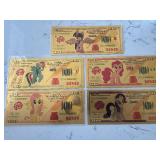 24K Gold Foil $100 Dollar Notes My Little Pony