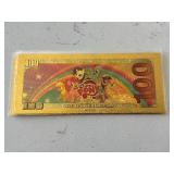 24K Gold Foil $100 Dollar Notes My Little Pony