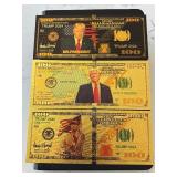 24K Gold Foil $100 Dollar Notes Trump