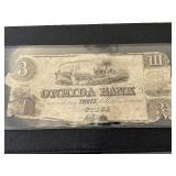 Oneida Bank $3 Dollar Bill Utica