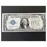 1928 A Blue Seal $1 Dollar Silver Certificate "Funnyback"