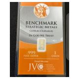 .999 Fine 1 Grain Silver and 1/4 Grain Gold