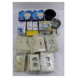 Mixed Lot Ceiling Fan Boxes, Wall Plates & LED Bulbs