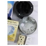 Mixed Lot Ceiling Fan Boxes, Wall Plates & LED Bulbs