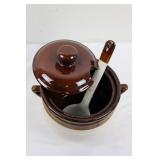 Ceramic Soup Tureen With Lid, Ladle & Trivet