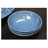 Blue Stoneware Dinnerware Mixed Lot of 16