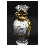 Pair of Silver and Gold Decorative Vases ~8"