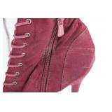 Bella Burg Burgundy Lace-Up Over-The-Knee Boots Size 8