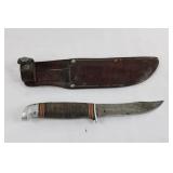 Vintage Craftsman Fixed Blade Knife With Sheath