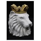 Lion Head Crown Decorative Planter ~10"