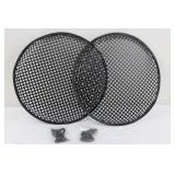Pair of 15" Universal Metal Car Audio Subwoofer Grills With Clips & Screws