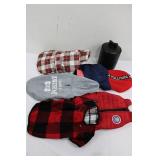 Mixed Lot: 5 Dog Coats & Treat Canister