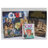 Clue, Rat-A-Tat Cat & Chess Checkers Tic-Tac-Toe Mixed Lot