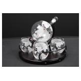 Vemstood Globe Decanter Set With 4 Glasses & Stand
