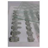 Glass Chess & Checkers Set With Board - Complete 2.25in King