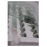 Glass Chess & Checkers Set With Board - Complete 2.25in King