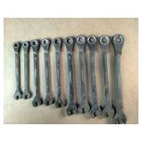These are Husky ratcheting combination wrenches featuring a 12-point design for versatile use.