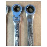 Mixed set of Pittsburgh brand ratcheting wrenches.