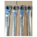 Mixed set of Pittsburgh brand ratcheting wrenches.