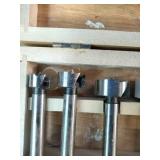 Fisch Wave-Cutter Forstner Bit Set in a wooden case.