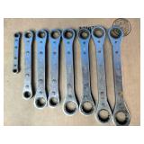 Snap On  Double box-end ratcheting wrenches.