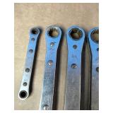 Snap On  Double box-end ratcheting wrenches.