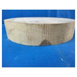 12"  Circular wood blank intended for woodworking, woodturning, or musical instrument making.