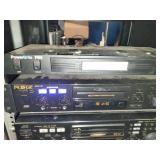 This is a professional karaoke equipment rack containing various audio components.