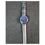 Brand New  Geneva brand minimalist quartz watch featuring a black dial with red hour markers.