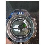 Stauer Sport Hybrid Watch with a stainless steel and silicone strap