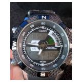 Stauer Sport Hybrid Watch with a stainless steel and silicone strap
