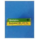 Remington 20 Ga. Express Buckshot shotshell ammunition.
