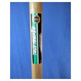 This is a True Temper 8 inch by 8 inch steel head tamper with wood handle