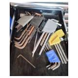 Craftsman black steel rolling tool cabinet and Husky Upper Cabinet full of tools