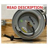 Klutch Auto-Rewind Air Hose Reel with 1/2in. x 50ft. Rubber Hose, 300 PSI #73429 Msrp $149.99