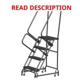 Ballymore, Rolling Ladder, Overall Height 70 in, Steps 4, Material Steel MSRP $245 (missing hardware and wheels)