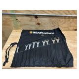 GearWrench 15-Piece Long Pattern Combination SAE Wrench Set   12-Point, Alloy Steel, Tool Roll Included MSRP $199 (missing 6)