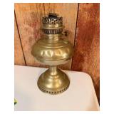 Brass Oil Lamp Base w/ Burner | Vintage Kerosene Hurricane Lamp | Decor Collectible