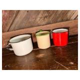 Vintage Enamelware Camping Cups & Mugs – 3 Piece Lot