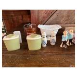 Lot of Salt & Pepper Shakers , Woodys Canister, Bowl & More