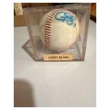 Authenticated Casey Blake Signed Baseball w/ RSA Authentication & Display Case