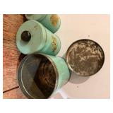 1950s Blue Magic canisters, commonly referred to as "Krispy Kans"