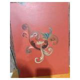 Hand PaintedRed Painting on Wood